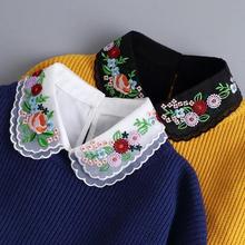 Embroidery Fake Collar Removable Shirt Collar decoration跨境