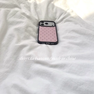 SHERRY*ins风感温柔粉底黑色星星适用于苹果17ProMax手机壳iPhone