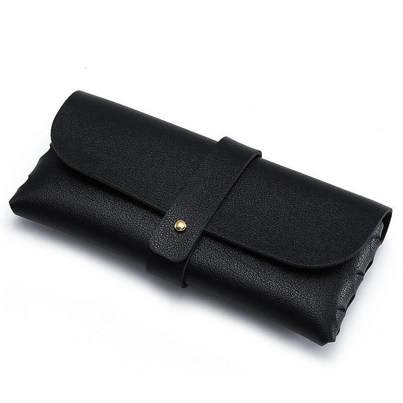 Fashion High-End Sunglasses Case Leather Snap Case Set High-End Trendy Personalized Set Tin Box Mirror Pouch Lens Cloth