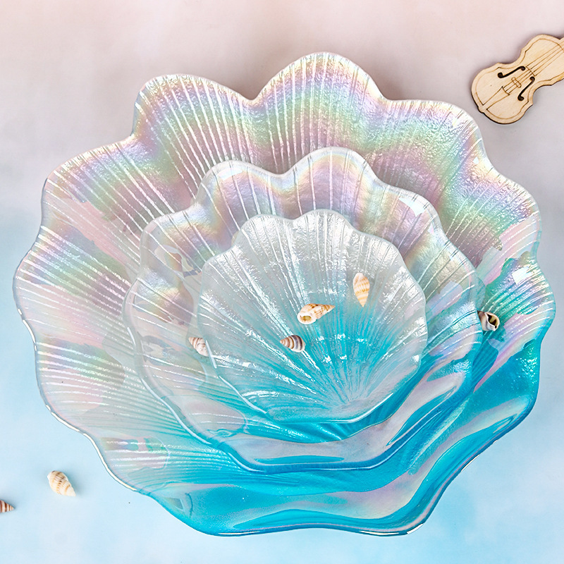 New Irregular Shell Plate Colorful Fruit Plate suit Color Customized Candy Plate Gradient Creative Jewelry Plate
