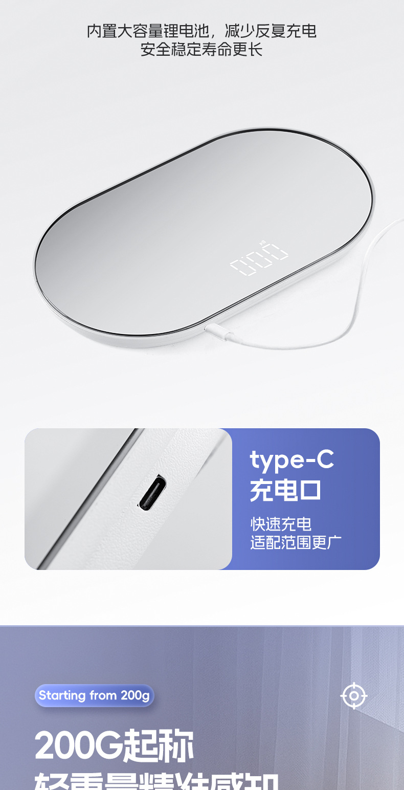 Bluetooth Lot Mirror Upgraded Elliptical Mini Digital Scale Goddess Body Scale LED Display Digital Scale Health Weight Scale