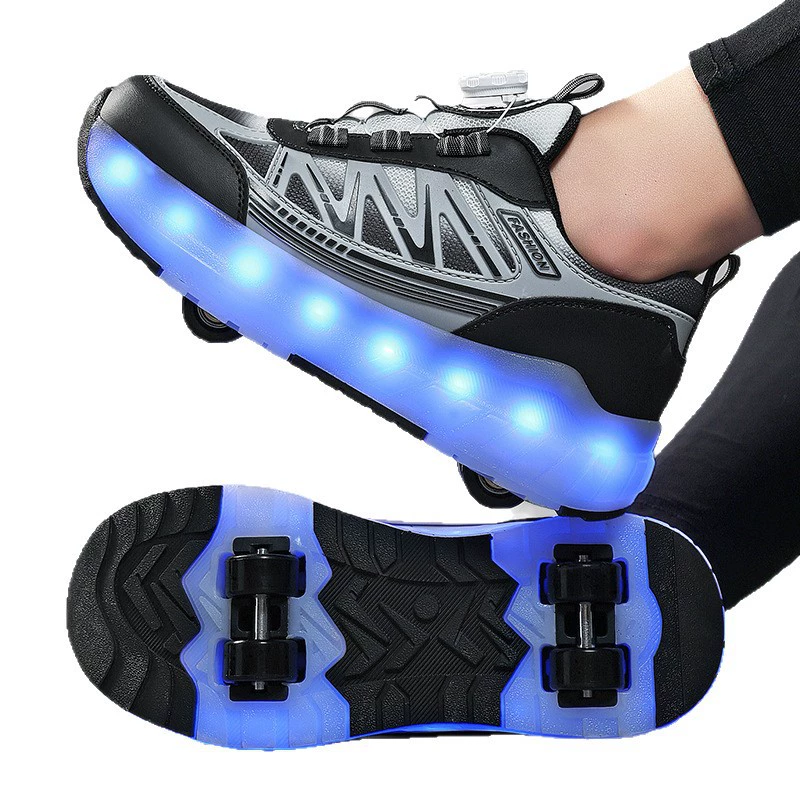 Двухколесные ролики для уличного катания для мальчиков и студентов, шнурки