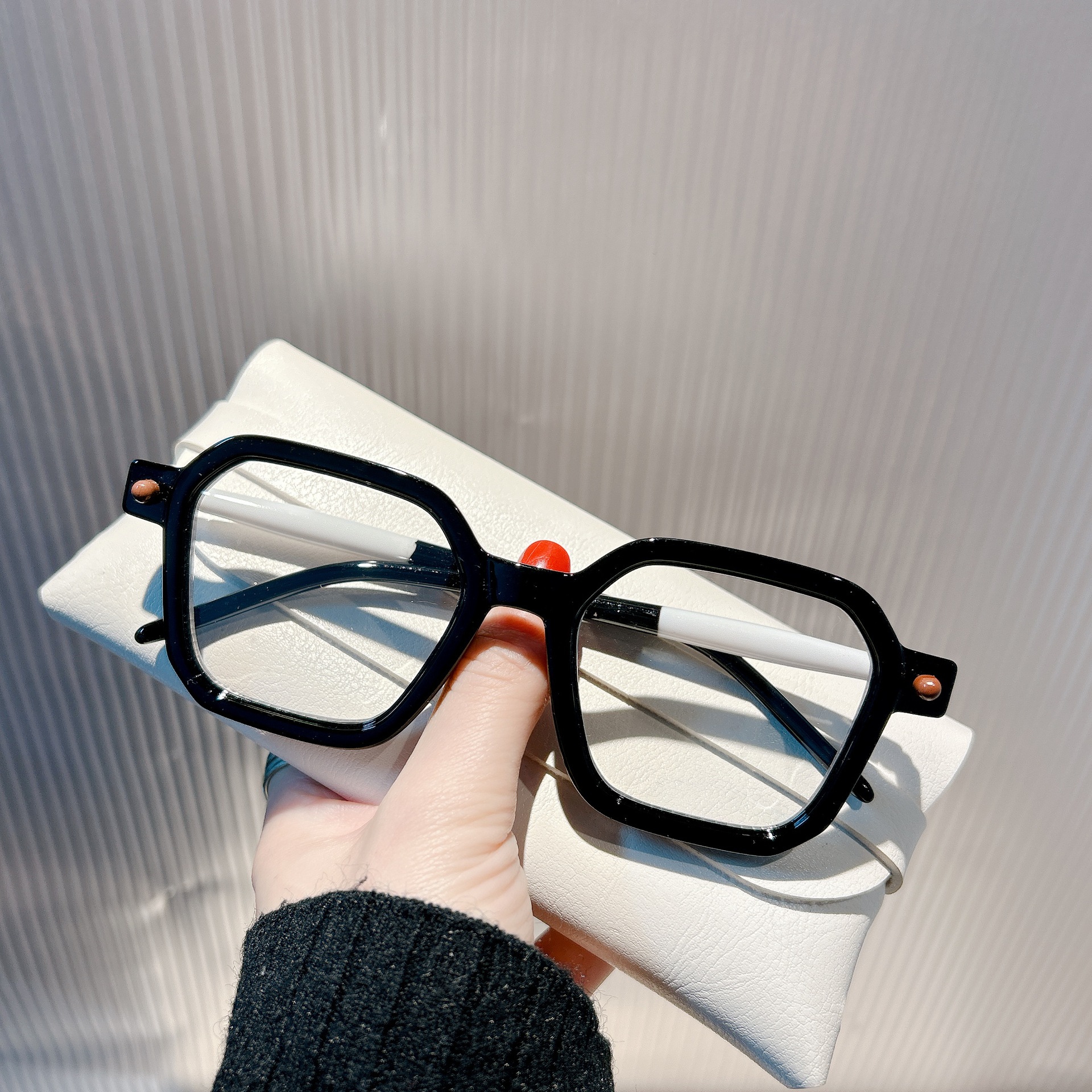 Fashion Gradient Color Ac Square Patchwork Full Frame Optical Glasses display picture 6