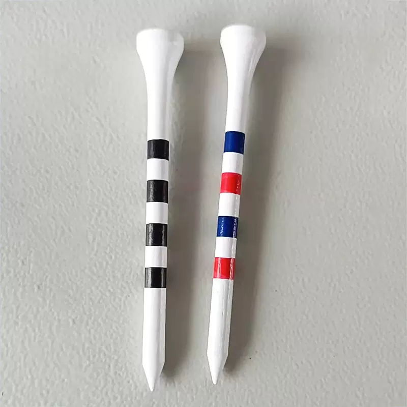 木质高尔夫球钉 厂家直供彩色条纹tee70—83mm定 制图案logo球tee