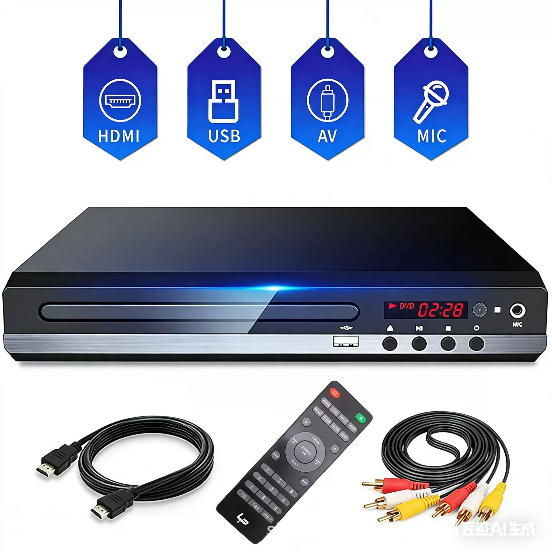 Ready stock DVD home DVD player EVD player Children's VCD player HD mini CD player