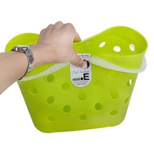 日本进口手提收纳篮洗澡篮收纳筐塑料置物篮厨房浴室沥水篮