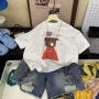 数码女童夏季印花t恤