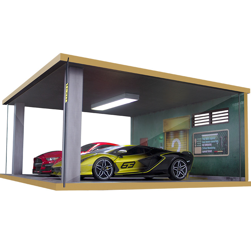 Comercio exterior transfronterizo 1:18 modelo de estacionamiento escena estéreo simulación aparcamiento garaje caja de presentación modelo de coche de juguete caja de almacenamiento