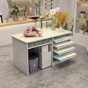Cashier Bar Flower Wrapping Workbench Flower Shop Table Flower Shop Flower Arrangement Wrapping Paper Storage Workbench Low Cabinet Cp