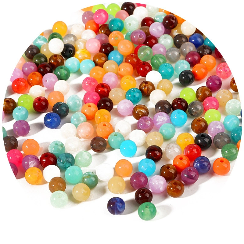 Акриловые бусины 6–10 мм, отверстие 1.3/1.8/2 мм, 30 шт в упаковке, assorted colors (DIY украшения)