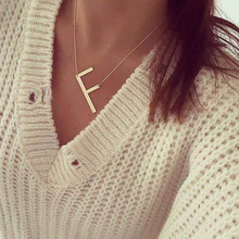 Large Initial Necklace Big Size Letter Necklace A-Z Letters