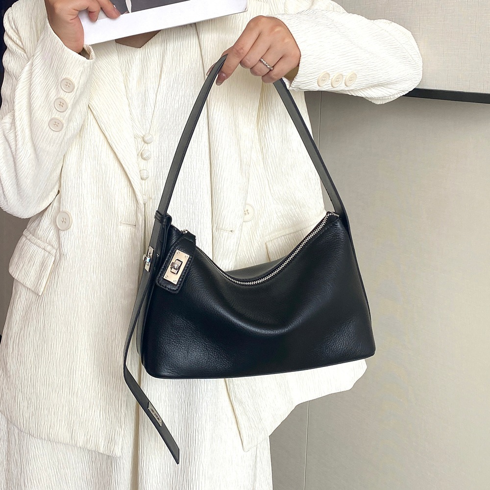 PASTE French-Style Genuine Leather Underarm Shoulder Bag for Women, Small Pillow Bag - Thumbnail 7