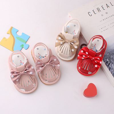 2021 summer baby Sandals 0-2 Baby Shoes non-slip soft sole Baotou prewalker  Princess shoes 2647