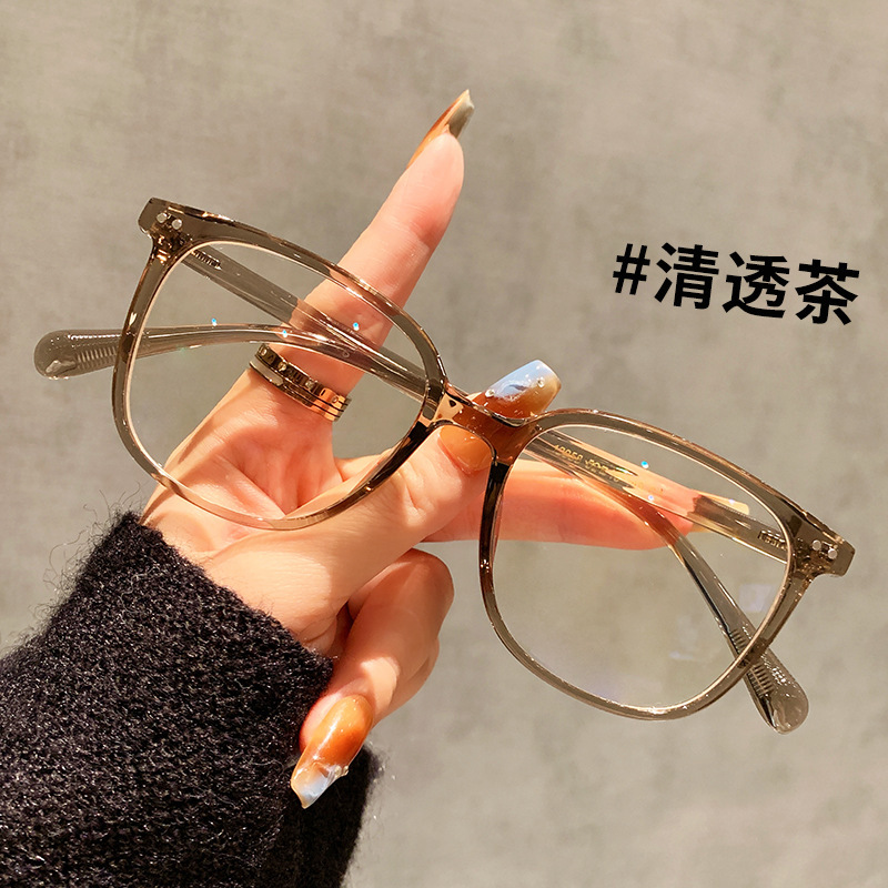 超軽量TR90のおしゃれなネットセレブ風メガネ、男女兼用、近視用度付きレンズ対応、ブルーライトカット、無度レンズ|undefined