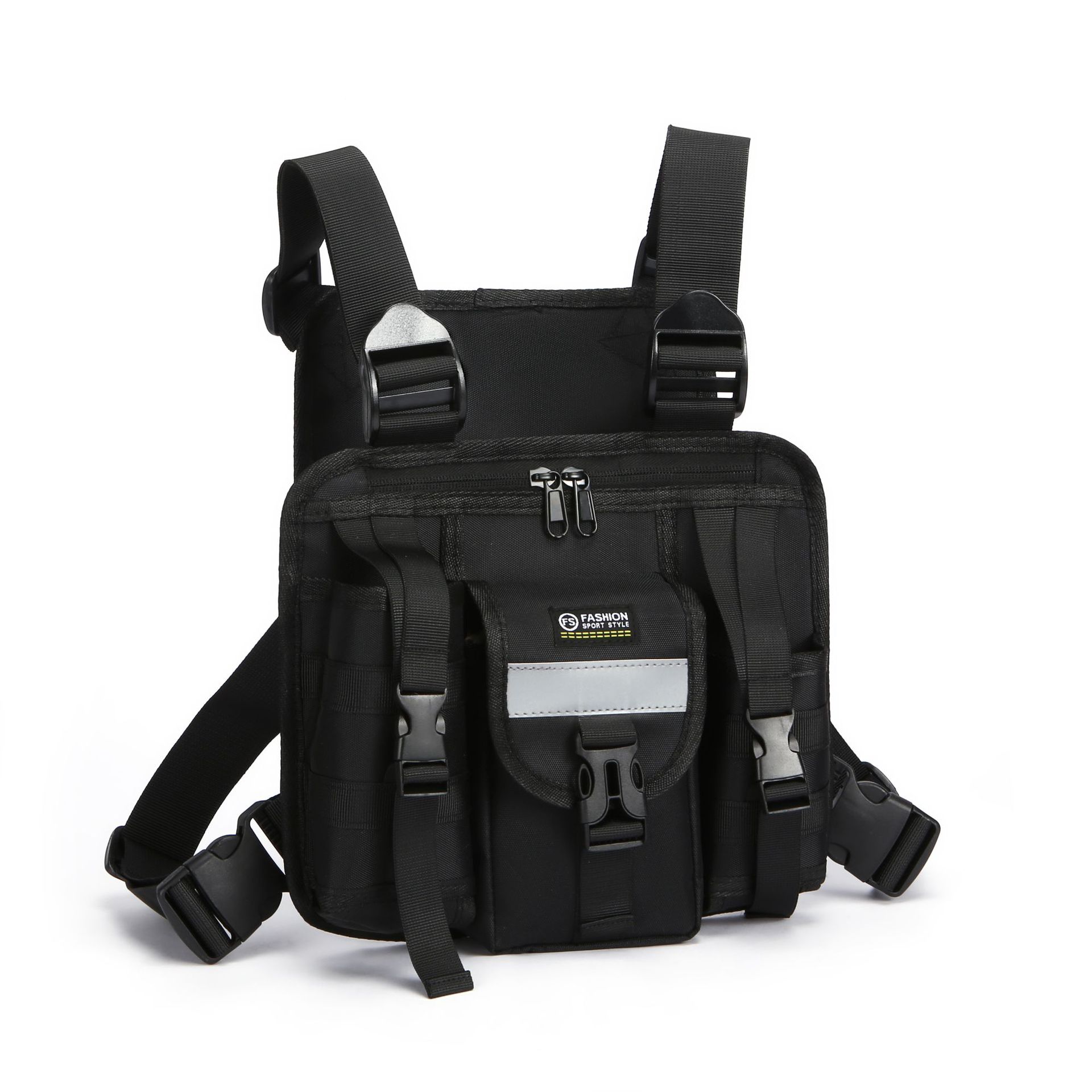 Trendy Tactical Functional Vest Bag for Men, Casual Simple Large-Capacity Workwear Chest Bag with Multiple Pockets, Personalized Backpack