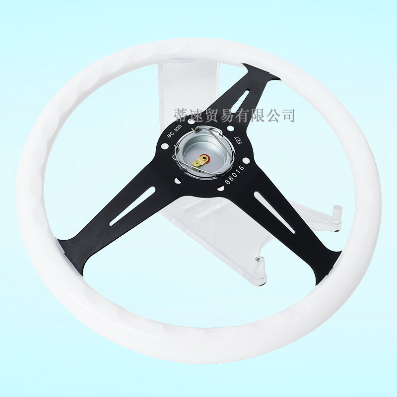 Cross-Border Hot-Selling Nd Universal 14-Inch 350mm White Abs Steering Wheel, Racing Steering Wheel with 74mm Hole Spacing
