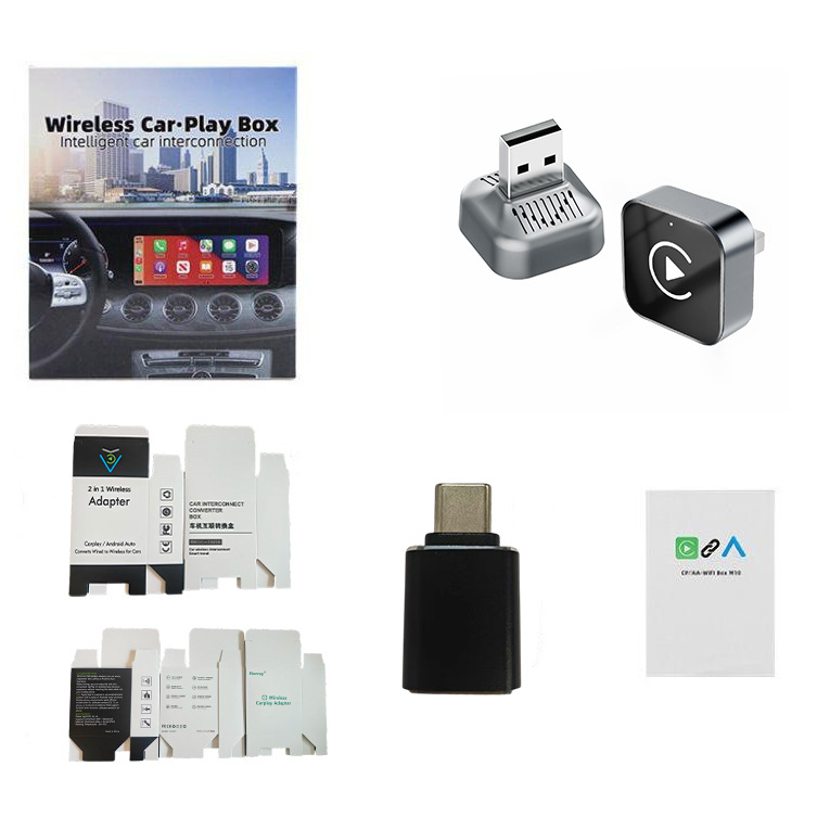 Cross-Border Wireless Carplay Conversion Box with Automatic Reconnection Without Dropping the Connection, Siri Activation, High-Definition Screen Projection, Manufacturer Wholesale