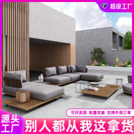 北欧户外休闲实木躺床室外庭院沙发椅沙滩游泳池躺椅家具加工定制