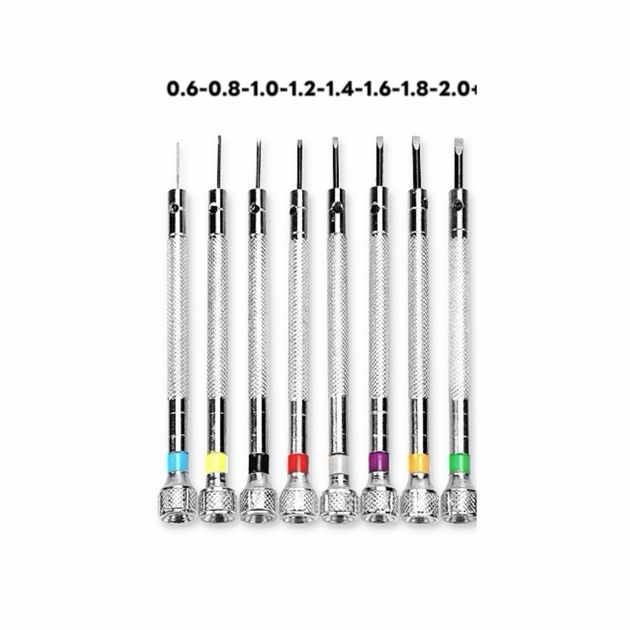 8-piece set of slotted screwdrivers