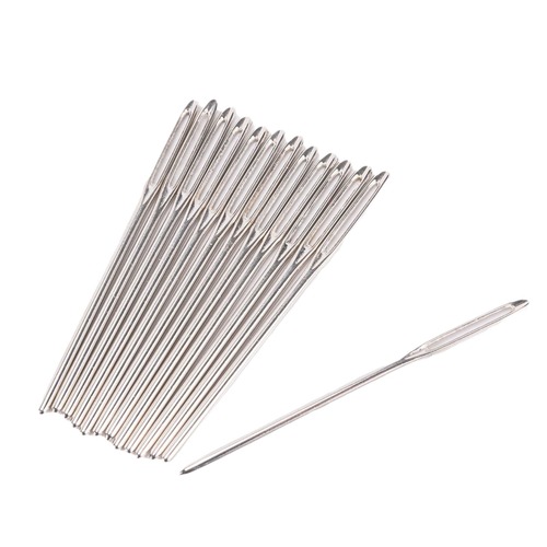 Metal blunt embroidery needle cross stitch round head needle big eye needle micro tip silver hand sewing DIY embroidery tool