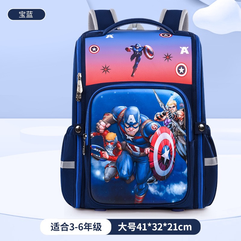 Nueva mochila escolar de dibujos animados para estudiantes de primaria, grado 1-3-6, reducción de carga de gran capacidad, mochila espacial para niños y niñas 5