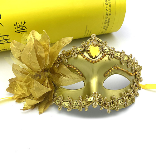 Halloween props carnival side flower masquerade mask half face Italian catwalk children adult eye mask princess