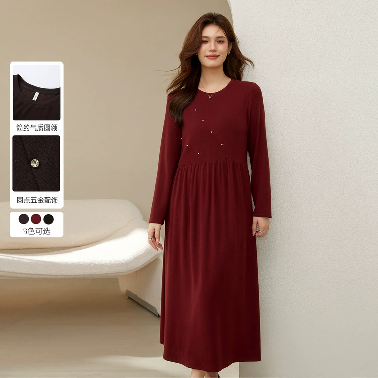 Слепое шоу большой размер женской одежды элегантный и шикарный дизайн чувство талии тонкая темпераментное платье жирный mm2024 зимний новый стиль