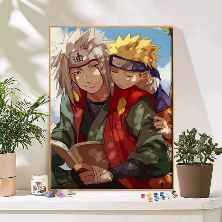 Esponja bebé Naruto digital al por mayor pintura al óleo DIY color relleno hecho a mano de dibujos animados papelería tienda puesto una generación
