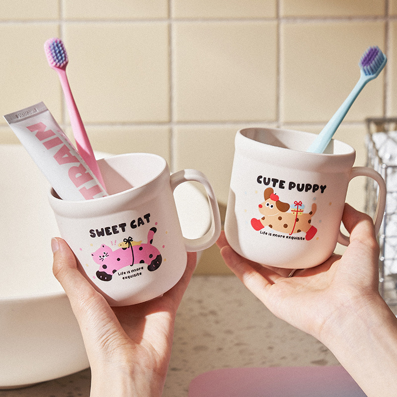 Taza de enjuague bucal linda taza de lavado de dientes para niños de alto valor para el hogar linda taza de cepillo de dientes para perros de leche de grado alimenticio para estudiantes pequeños