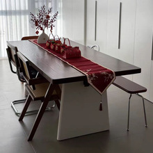 中古侘寂风实木餐桌简约现代家用办公桌书桌北欧复古风长桌