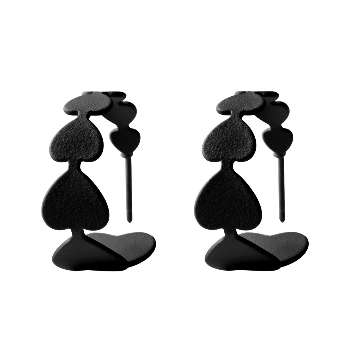 fashion candy color rubber paint heart to heart gradient size earrings