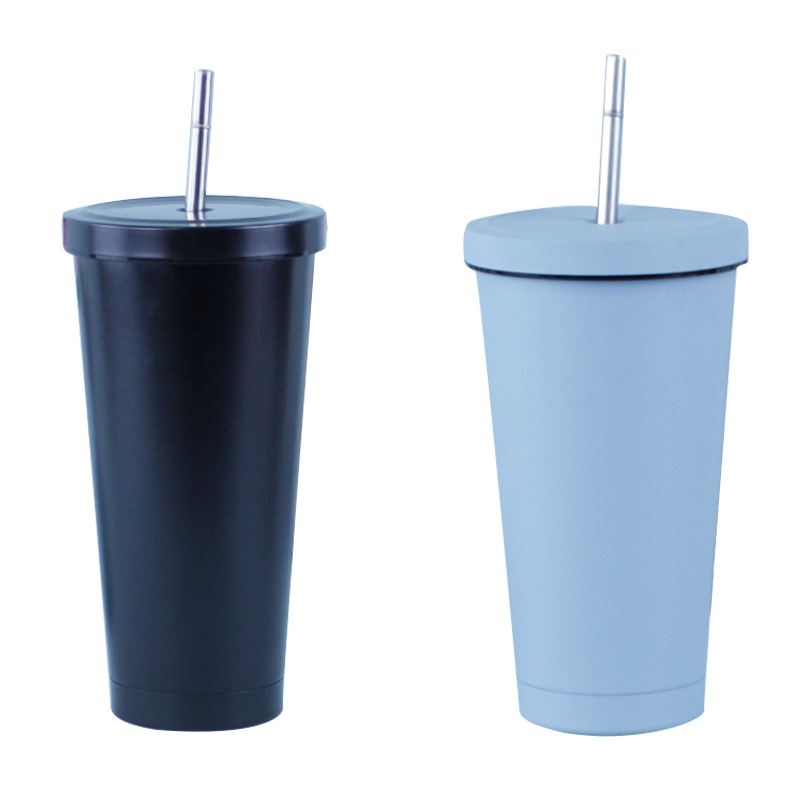 El comercio exterior de acero inoxidable 304 taza de paja transfronteriza de gran capacidad de vacío taza de café portátil taza de vacío del coche regalo