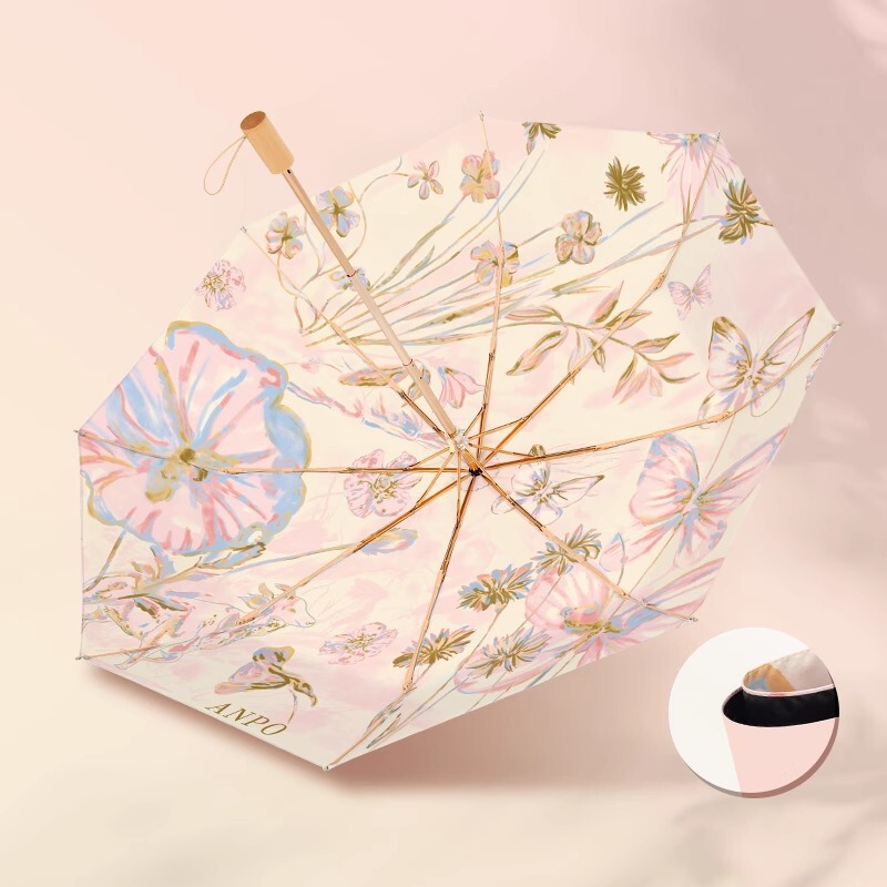 Double-layer Gold Rod Sun Umbrella Folding Umbrella High-grade Sunscreen Umbrella Women's Black Rubber Anti-ultraviolet Sunlight Umbrella Dual-use Double-layer Gold Rod Sun Umbrella Folding Umbrella High-grade Sunscreen Umbrella Women's Black Rubber Anti-ultraviolet Sunlight Umbrella Dual-use