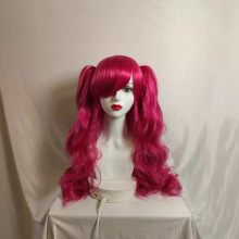 小马宝莉动画碧琪cos假发动画装扮虎口夹双马尾自然长卷发玫红色