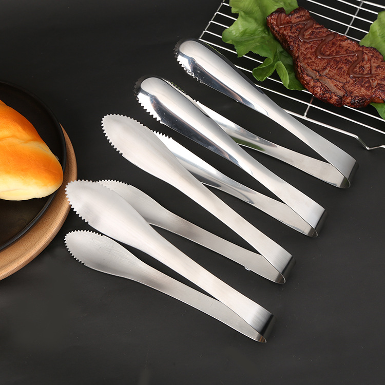 Factory wholesale stainless steel ice clip hotel toothed towel clip barbecue bread clip food clip kitchen gadgets