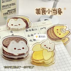Ins風乃芙猫猫漫画間食シリーズppクリップアクリルクリップかわいい便箋クリップ写真クリップ