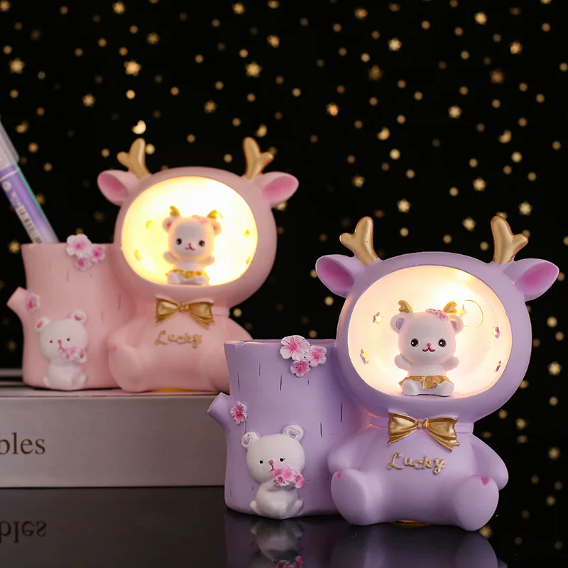 Cartoon pens holder, stationery for elementary school students, storage system, Birthday gift