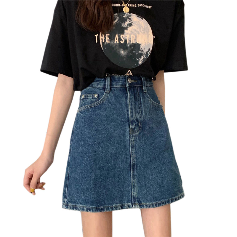 ins牛仔半身裙女夏季新款韩版高腰显瘦a字包臀裙小个子百搭短裙潮