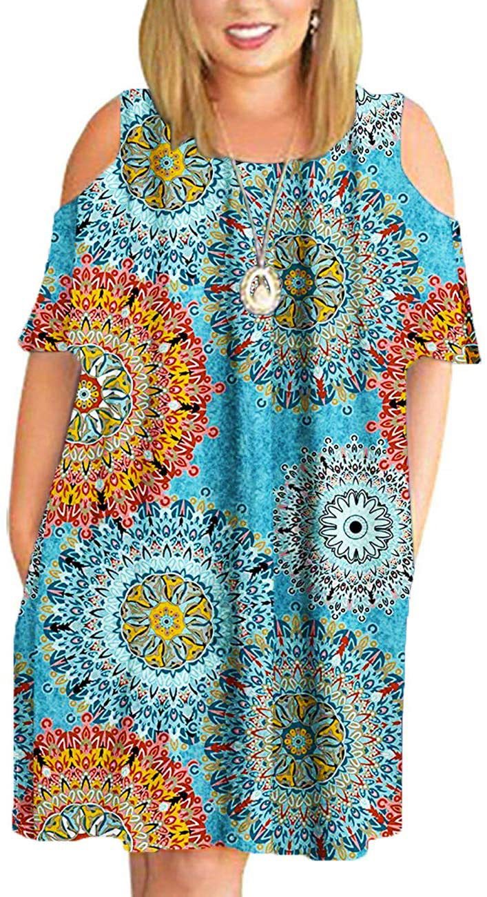 2025 primavera y verano nueva Europa y América transfronteriza Amazon AliExpress ropa de mujer cuello redondo mangas cortas hombros abiertos vestido impreso image 40