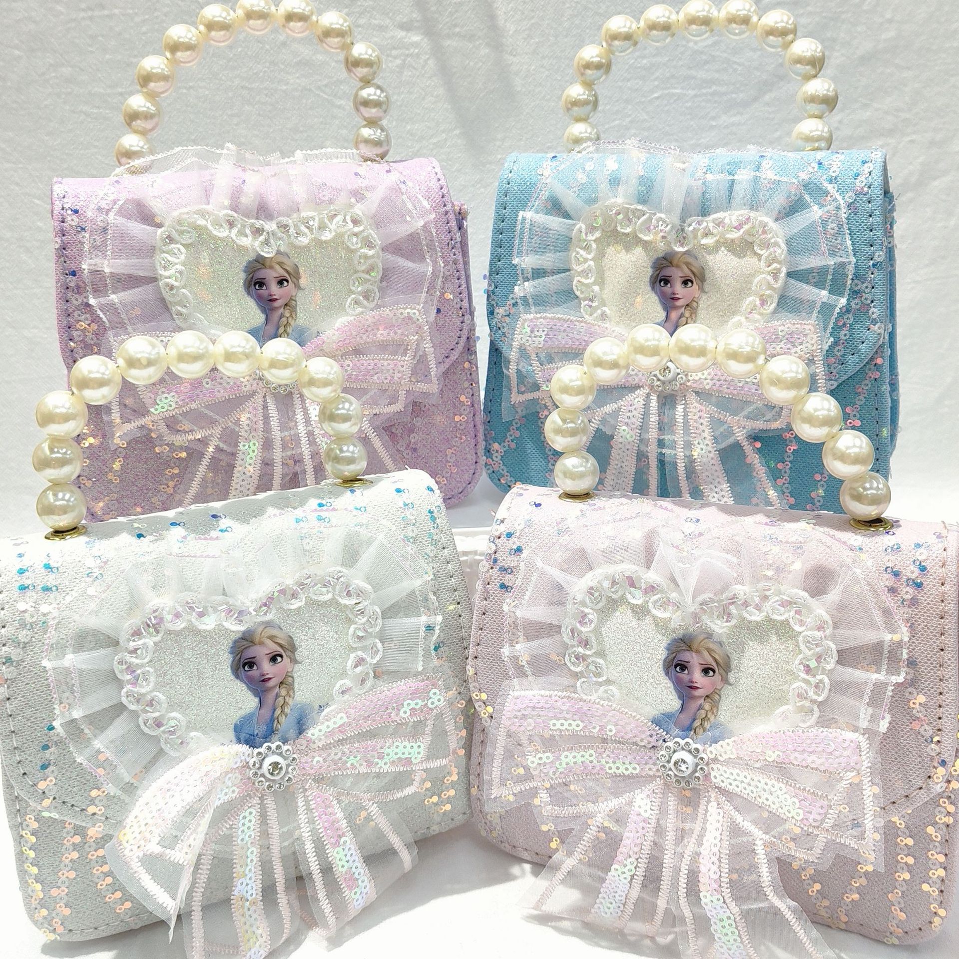 Bolso de arco para niños bolso de rosa de verano bolso de mochila para chicas bolso de princesa de perla pequeña bolsa de cambio de viento fragante