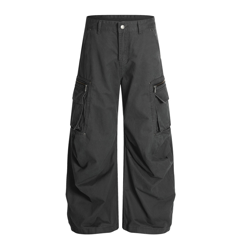 Z008 American Retro Neutral High-end Sense Deconstruction Heavy Industry Design Loose Men's Scimitar Casual Overalls
