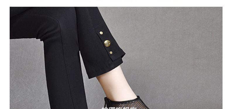 Giày boot ngắn lưới da thật mũi tròn gót dày thoáng khí — Màu đen da cừu chi tiết 22