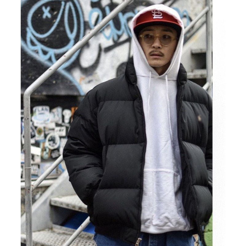 RL小马刺绣 哈林顿Vintage down jacket古着罗纹面包羽绒服外套潮|undefined