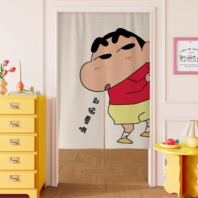 Crayon Shin-Chan Door Curtain Half Curtain Partition Curtain Bedroom Room Kitchen Toilet Magnetic Kidsren's Room Curtain Cartoon Door Curtain
