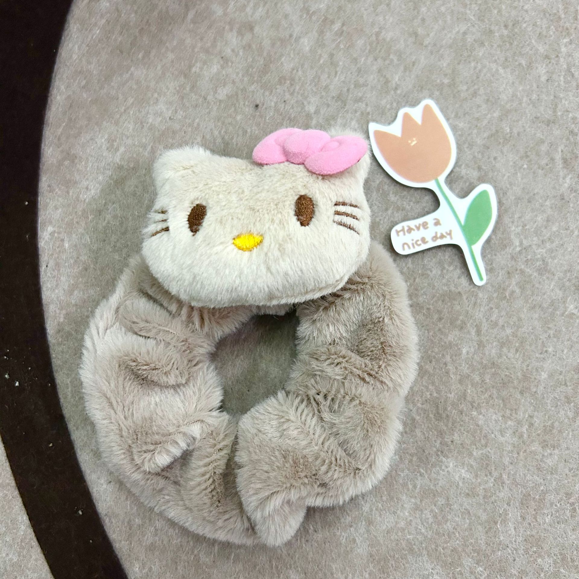 Dulce lindo peluche kt felino círculo de intestino grueso estudiante dulce felina elás negro rosa chica joyería de cabello cabello cabello