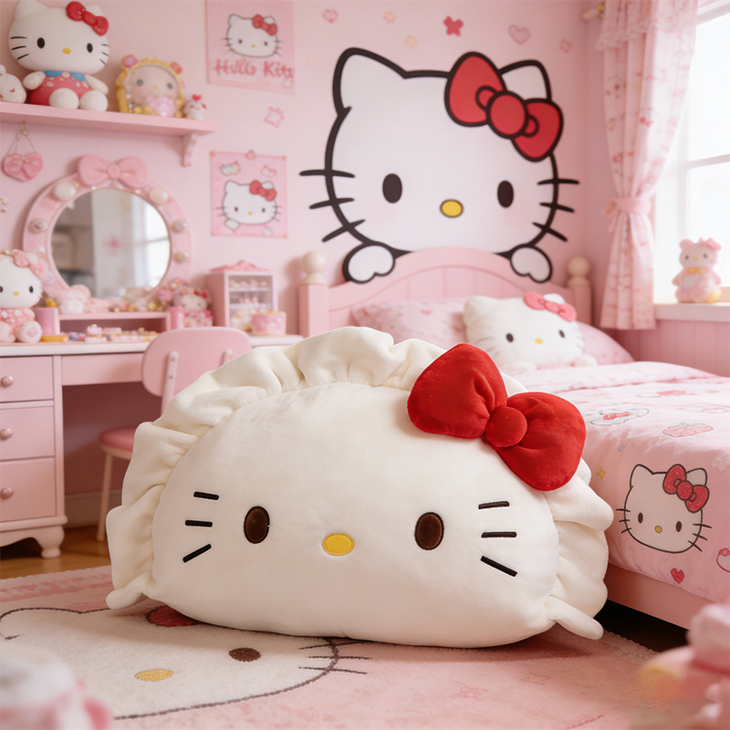 Hello Kitty plush toy dumpling pillow, cute large sofa cushion, student dormitory bed cushion