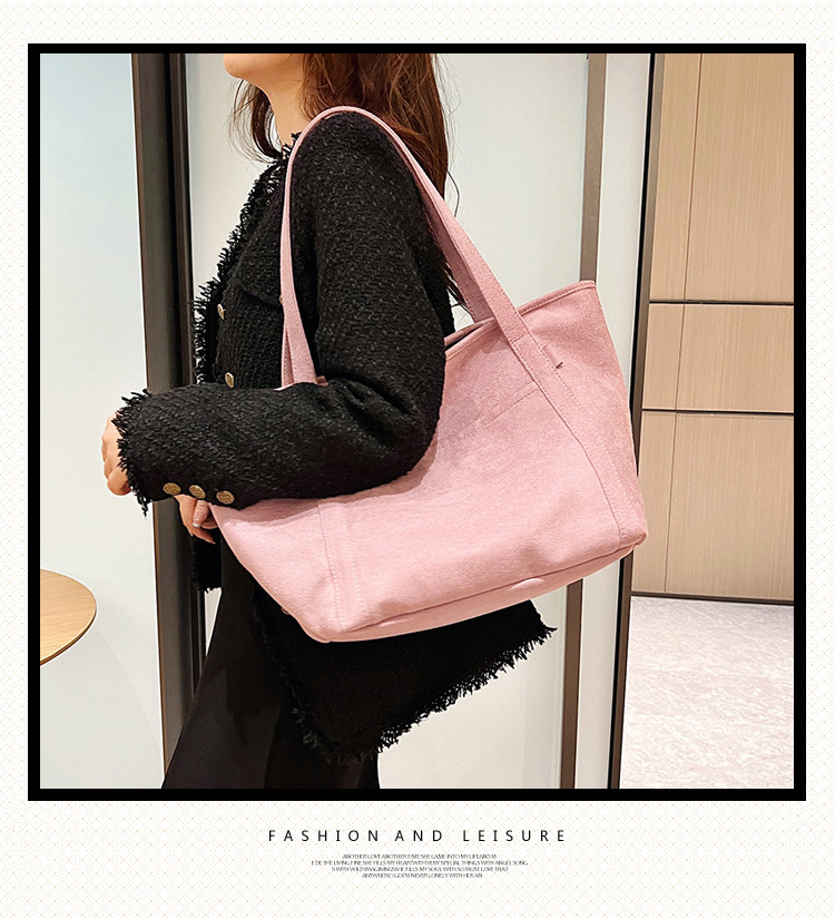 Tote Bag 2024 Autumn and Winter new trendy European and American simple matte solid color single-shoulder bag, handbag, fashionable women's bag details Picture