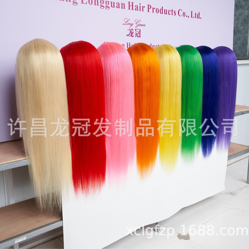 Xuchang source wig factory! Make proofing real human hair color 13X4 front lace wig as required Xuchang source wig factory! Make proofing real human hair color 13X4 front lace wig as required