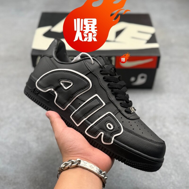 Air Force 1'07 Low Black and White Large Lettering Unisex Air Force One Low-Top Sneakers Air Force 1'07 Low Black and White Large Lettering Unisex Air Force One Low-Top Sneakers