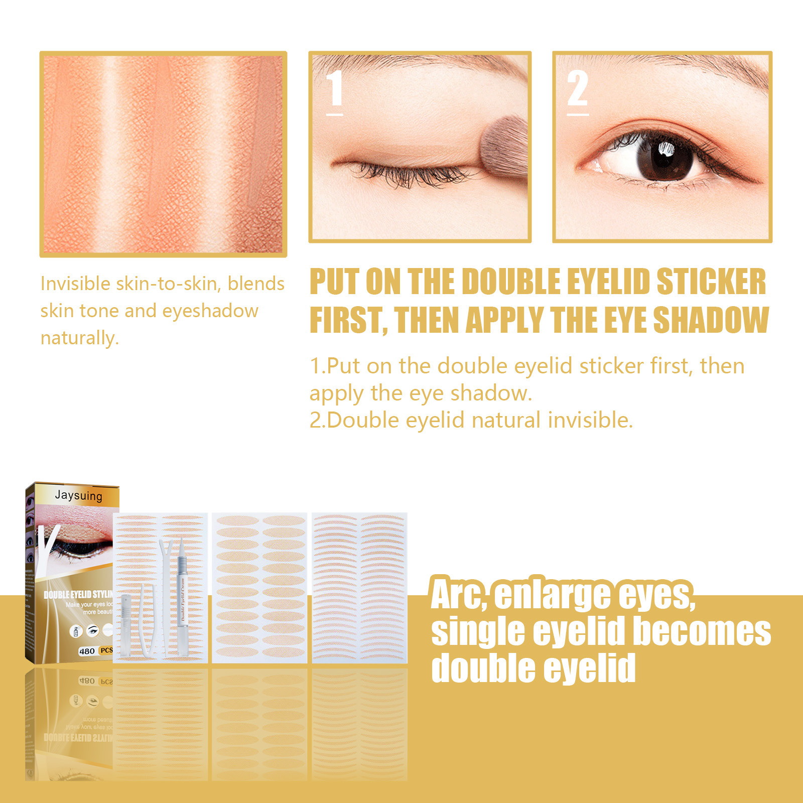 Jaysuing Setting Cream Non adhesive Double eyelid Natural Traceless Invisible Eye Beauty Patch_voghion.com